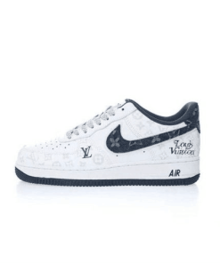 루이비통 x 나이키 공군 1 07 LV8 화이트-남색 데님-LV 모노그램 DR9868-600