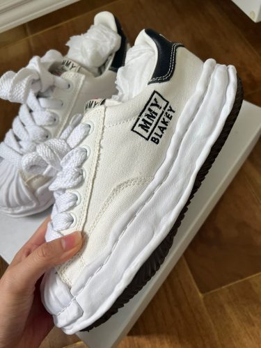 메종 미하라 야스히로 블레이키 OG 솔 캔버스 로우탑 스니커즈 화이트 A08FW735-WHITE photo review