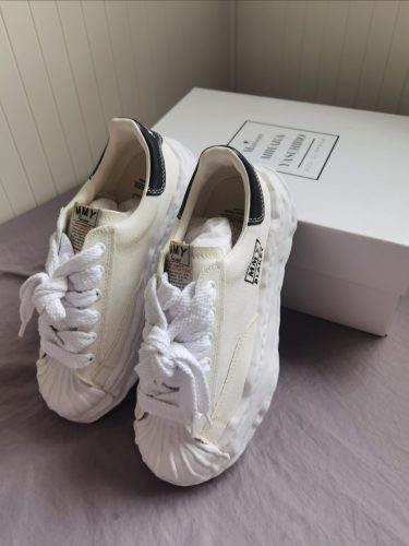 메종 미하라 야스히로 블레이키 OG 솔 캔버스 로우탑 스니커즈 화이트 A08FW735-WHITE photo review